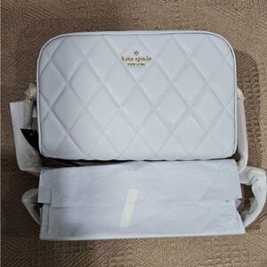 NEW Kate Spade Carey Quilted Mini Camera Bag (Light Grey)